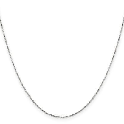16 Inch 10K White Gold .8mm D/C Cable With Lobster Clasp Chain Necklace