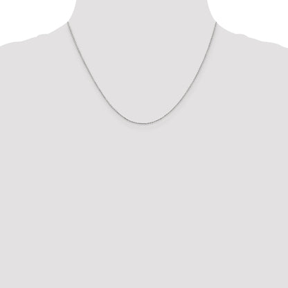 10K White Gold .8mm D/C Cable With Lobster Clasp Chain