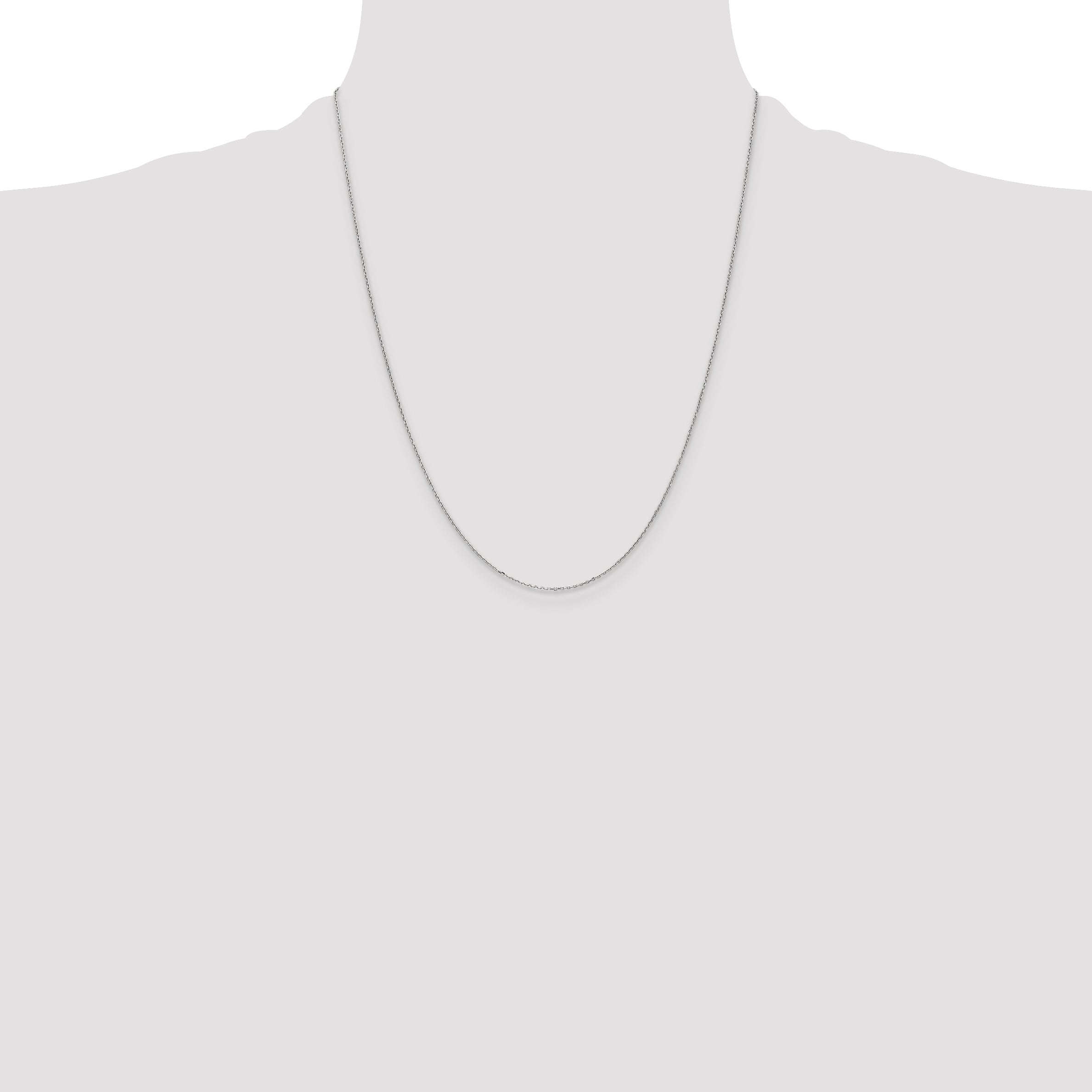 10K White Gold .8mm D/C Cable With Lobster Clasp Chain