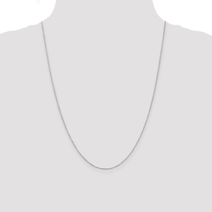 10K White Gold .8mm D/C Cable With Lobster Clasp Chain
