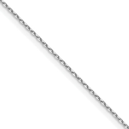 16 Inch 10K White Gold .8mm D/C Cable With Lobster Clasp Chain Necklace