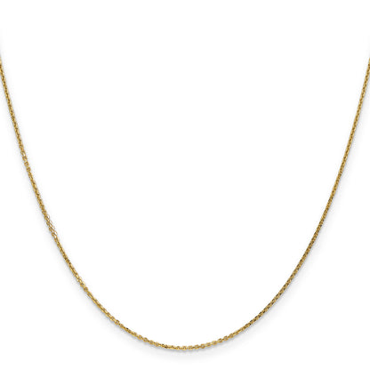 22 Inch 10K Yellow Gold .95mm D/C Cable Chain Necklace
