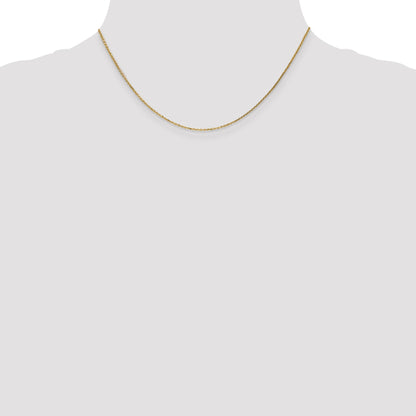 16 Inch 10K Yellow Gold .95mm D/C Cable Chain Necklace