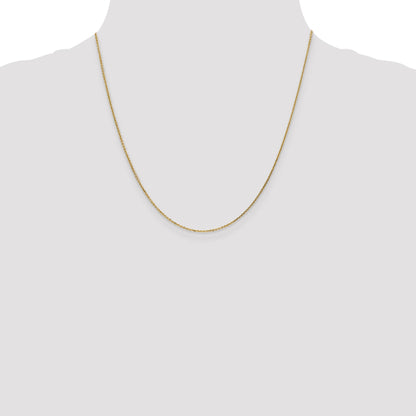 2 Inch 10K Yellow Gold .95mm D/C Cable Chain Necklace