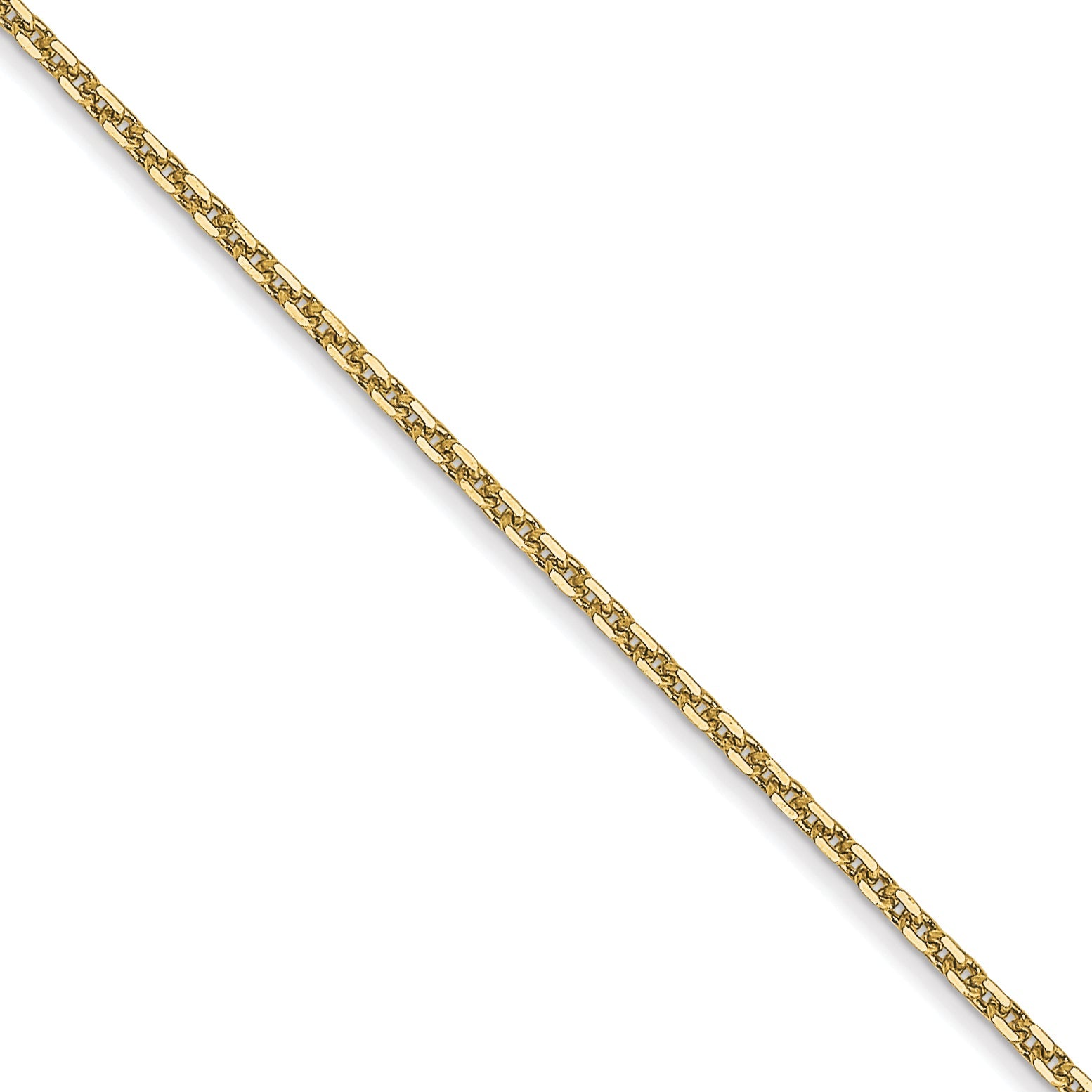 2 Inch 10K Yellow Gold .95mm D/C Cable Chain Necklace