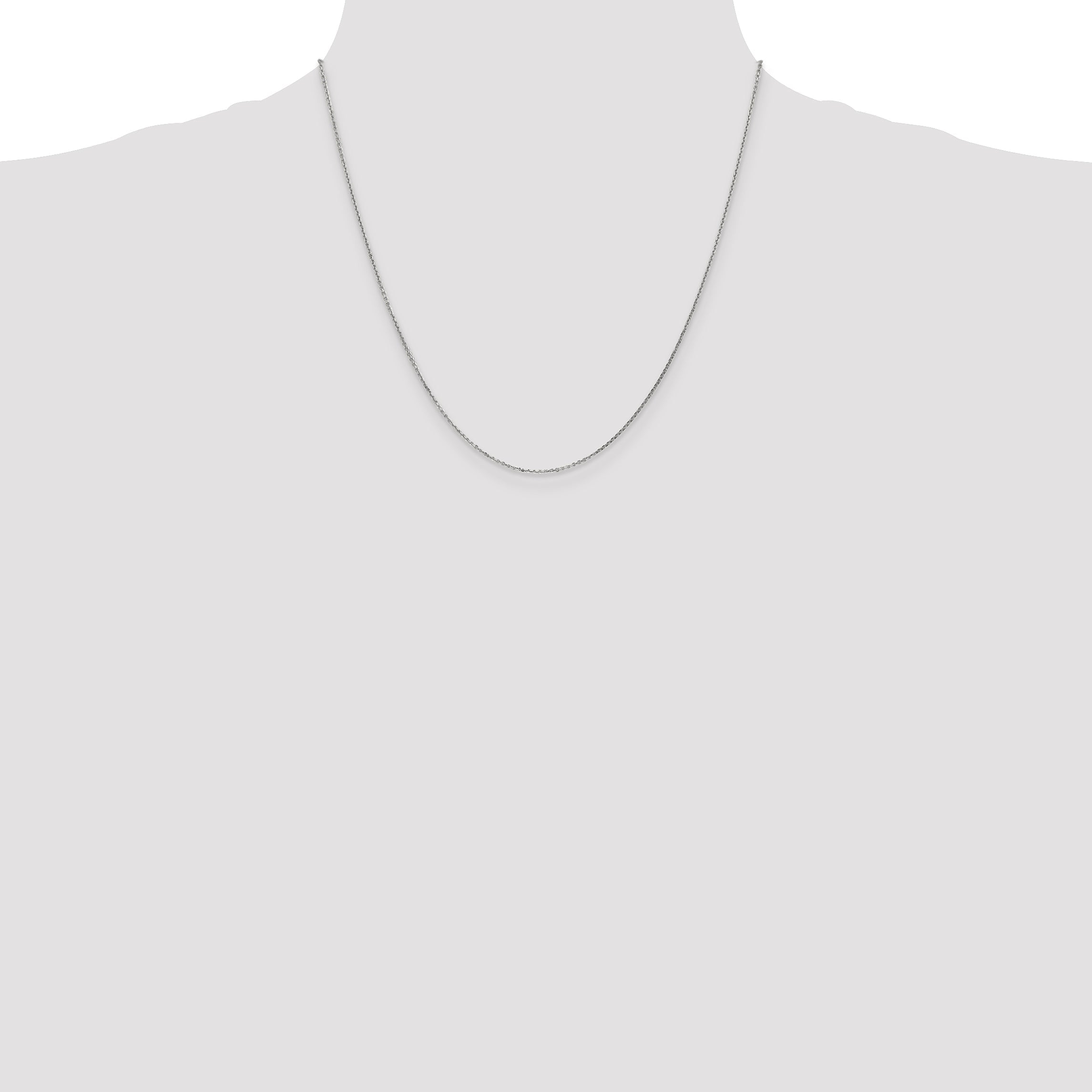 10K White Gold .95mm D/C Cable Chain