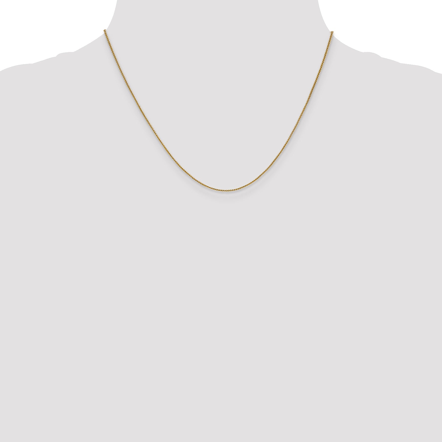 18 Inch 10K Yellow Gold .8mm Spiga Chain Necklace