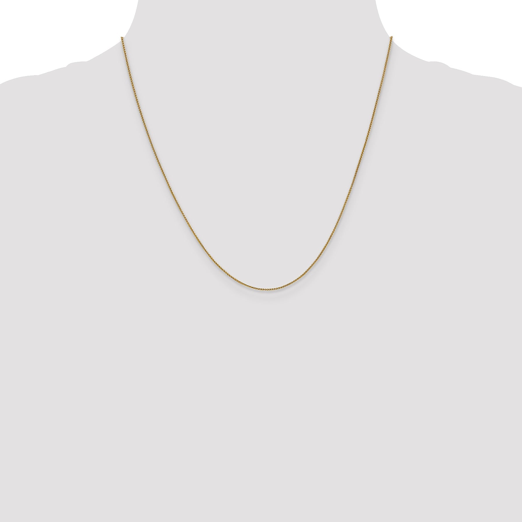 2 Inch 10K Yellow Gold .8mm Spiga Chain Necklace