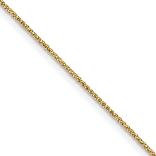 2 Inch 10K Yellow Gold .8mm Spiga Chain Necklace