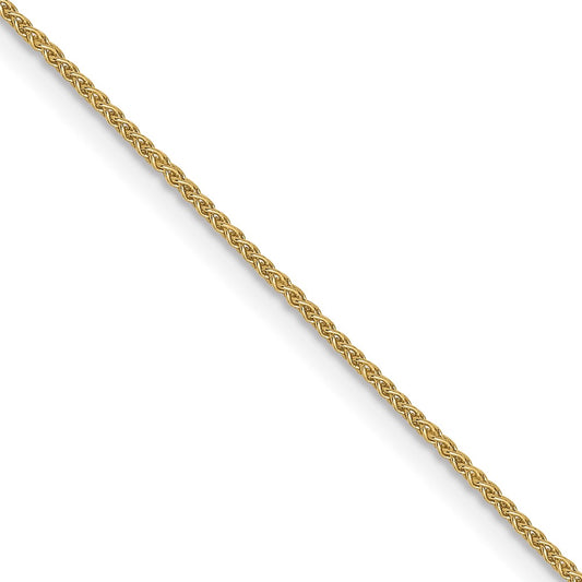 22 Inch 10K Yellow Gold .8mm Spiga Chain Necklace