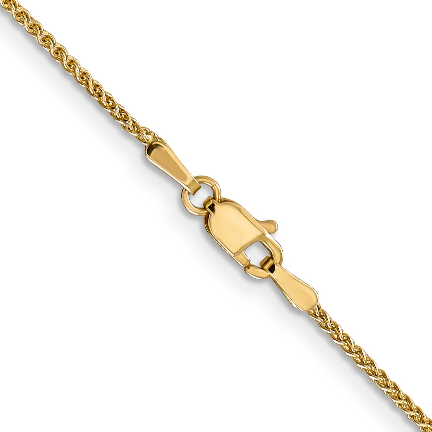 24 Inch 10K Yellow Gold 1.25mm D/C Spiga Chain Necklace