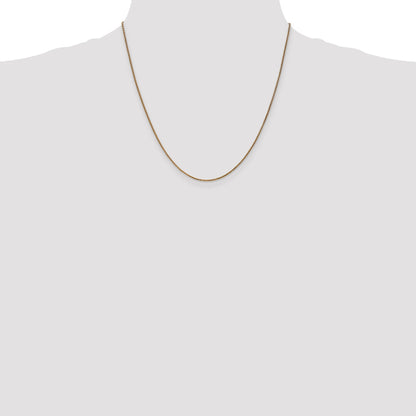 2 Inch 10K Yellow Gold 1.25mm D/C Spiga Chain Necklace