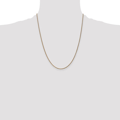 22 Inch 10K Yellow Gold 1.25mm D/C Spiga Chain Necklace