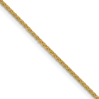 2 Inch 10K Yellow Gold 1.25mm D/C Spiga Chain Necklace