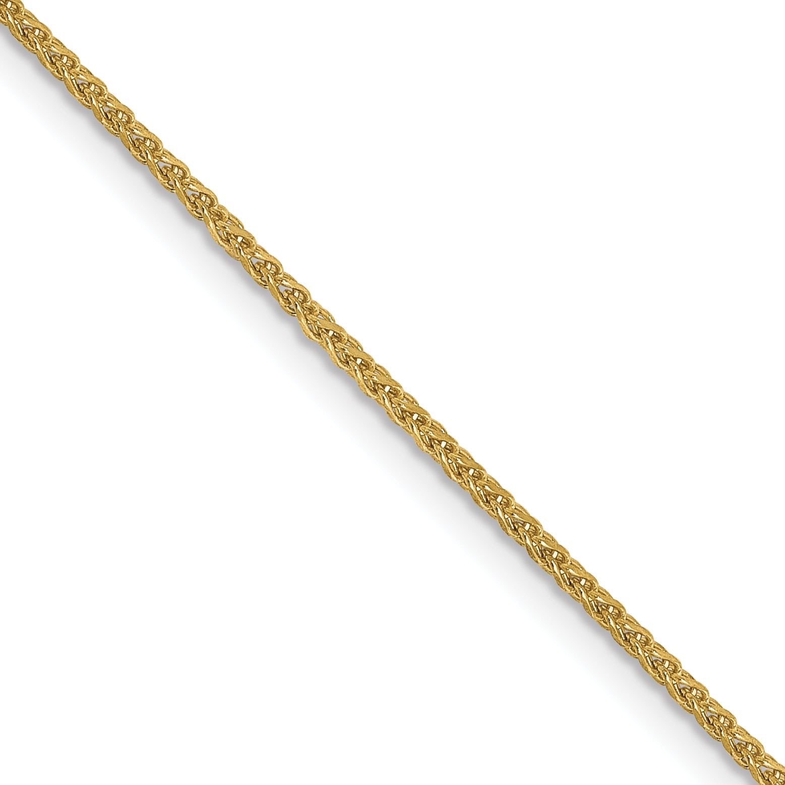24 Inch 10K Yellow Gold 1.25mm D/C Spiga Chain Necklace