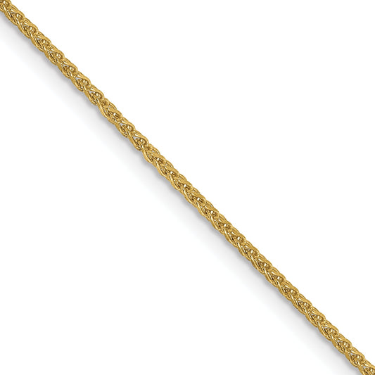 16 Inch 10K Yellow Gold 1.25mm D/C Spiga Chain Necklace