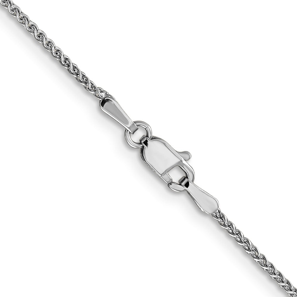 18 Inch 10K White Gold 1.25mm D/C Spiga Chain Necklace