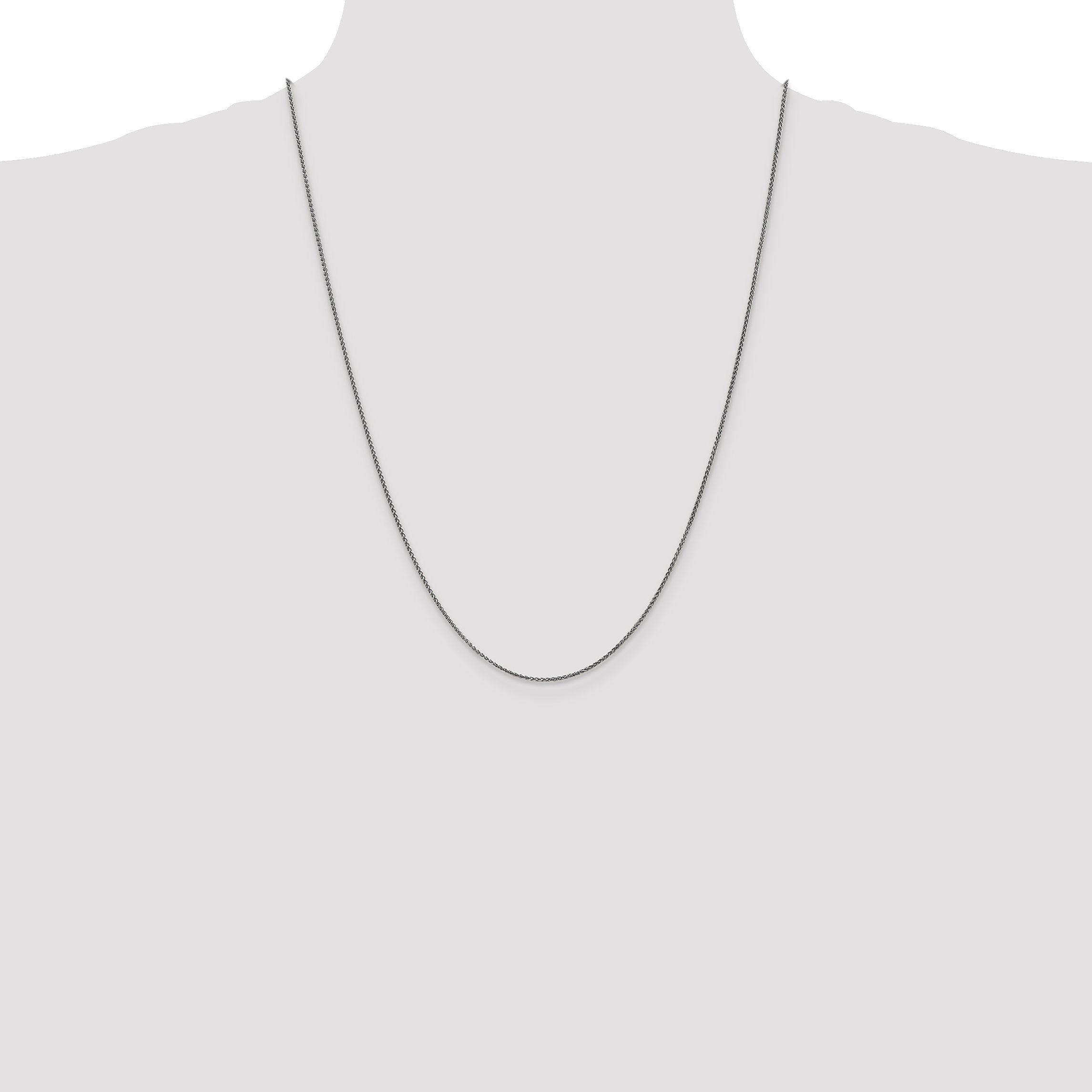10K White Gold 1.25mm D/C Spiga Chain