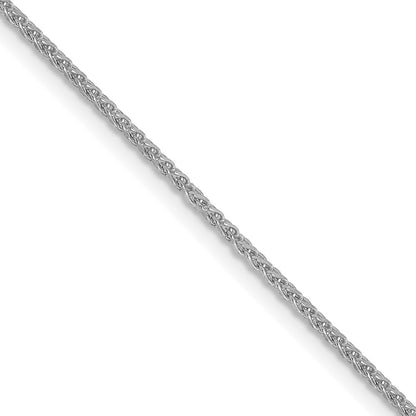 18 Inch 10K White Gold 1.25mm D/C Spiga Chain Necklace