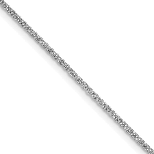 18 Inch 10K White Gold 1.25mm D/C Spiga Chain Necklace