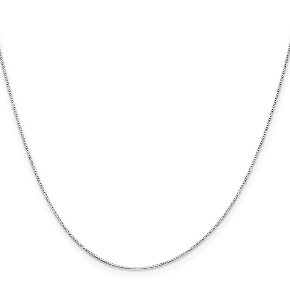 2 Inch 10K White Gold .5mm Baby Box Chain Necklace