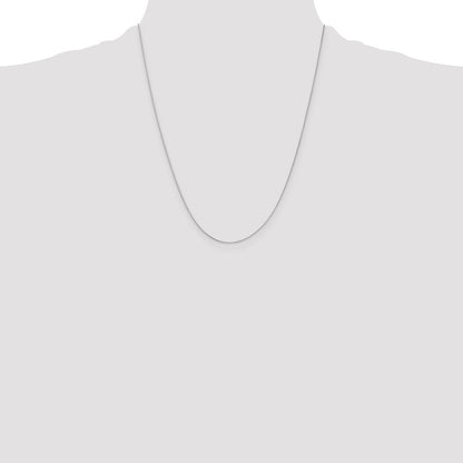 22 Inch 10K White Gold .5mm Baby Box Chain Necklace