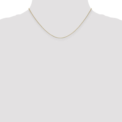 16 Inch 10K Yellow Gold .5mm Baby Box With Lobster Clasp Chain Necklace