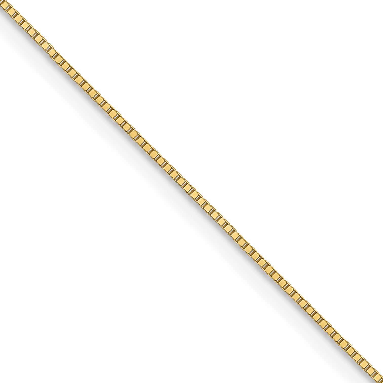24 Inch 10K Yellow Gold .5mm Baby Box With Lobster Clasp Chain Necklace
