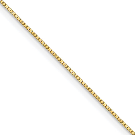 18 Inch 10K Yellow Gold .5mm Baby Box With Lobster Clasp Chain Necklace