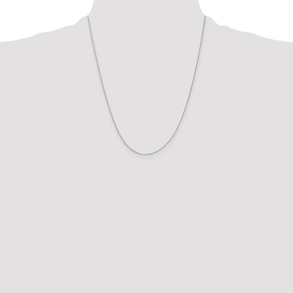 10K White Gold .5mm Baby Box With Lobster Clasp Chain