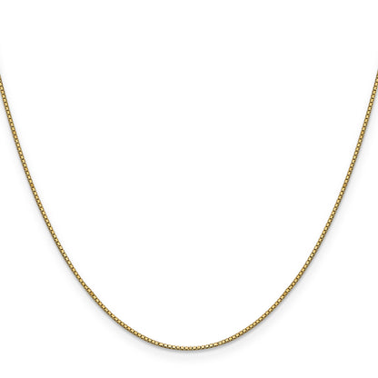 22 Inch 10K Yellow Gold .9mm Box Chain Necklace