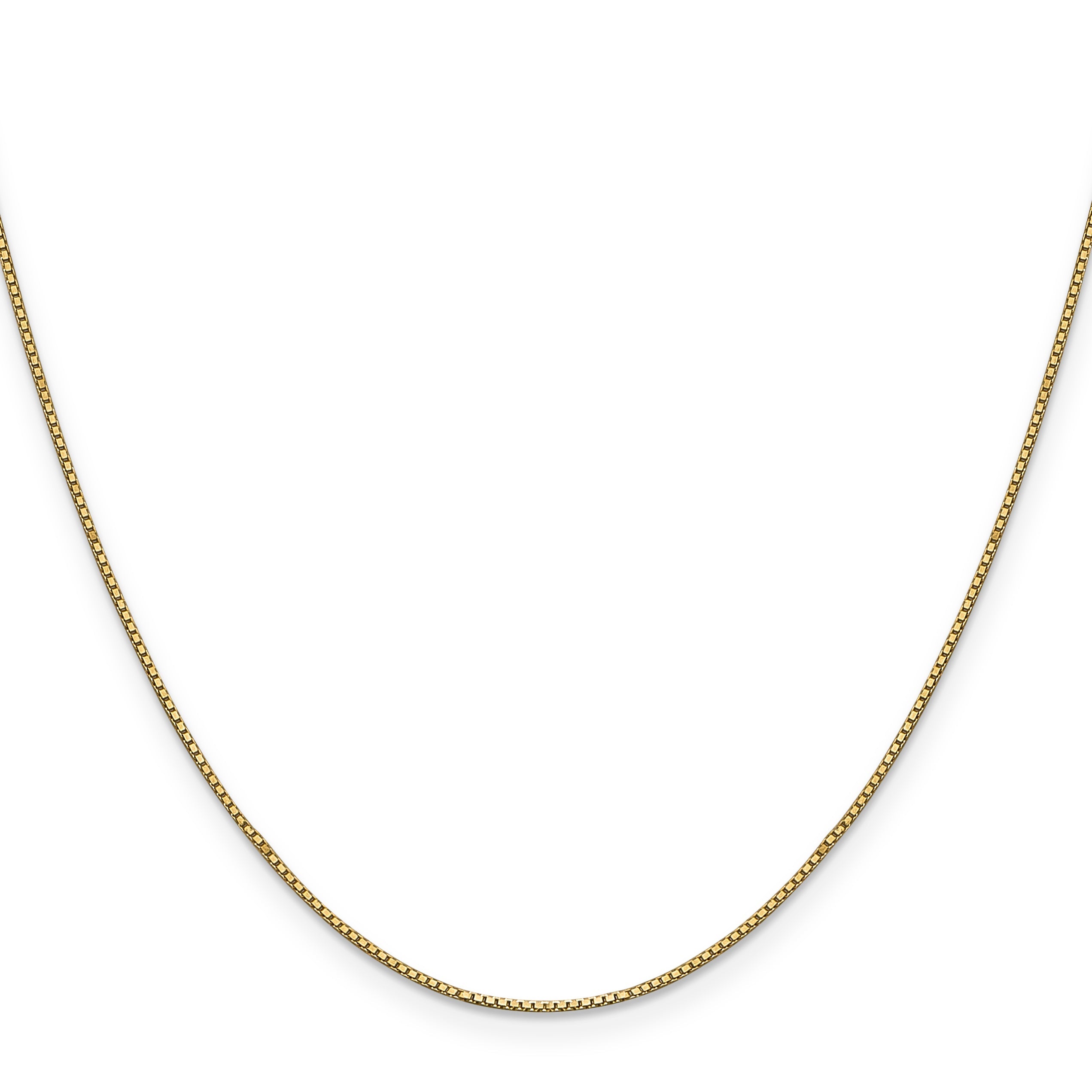 2 Inch 10K Yellow Gold .9mm Box Chain Necklace