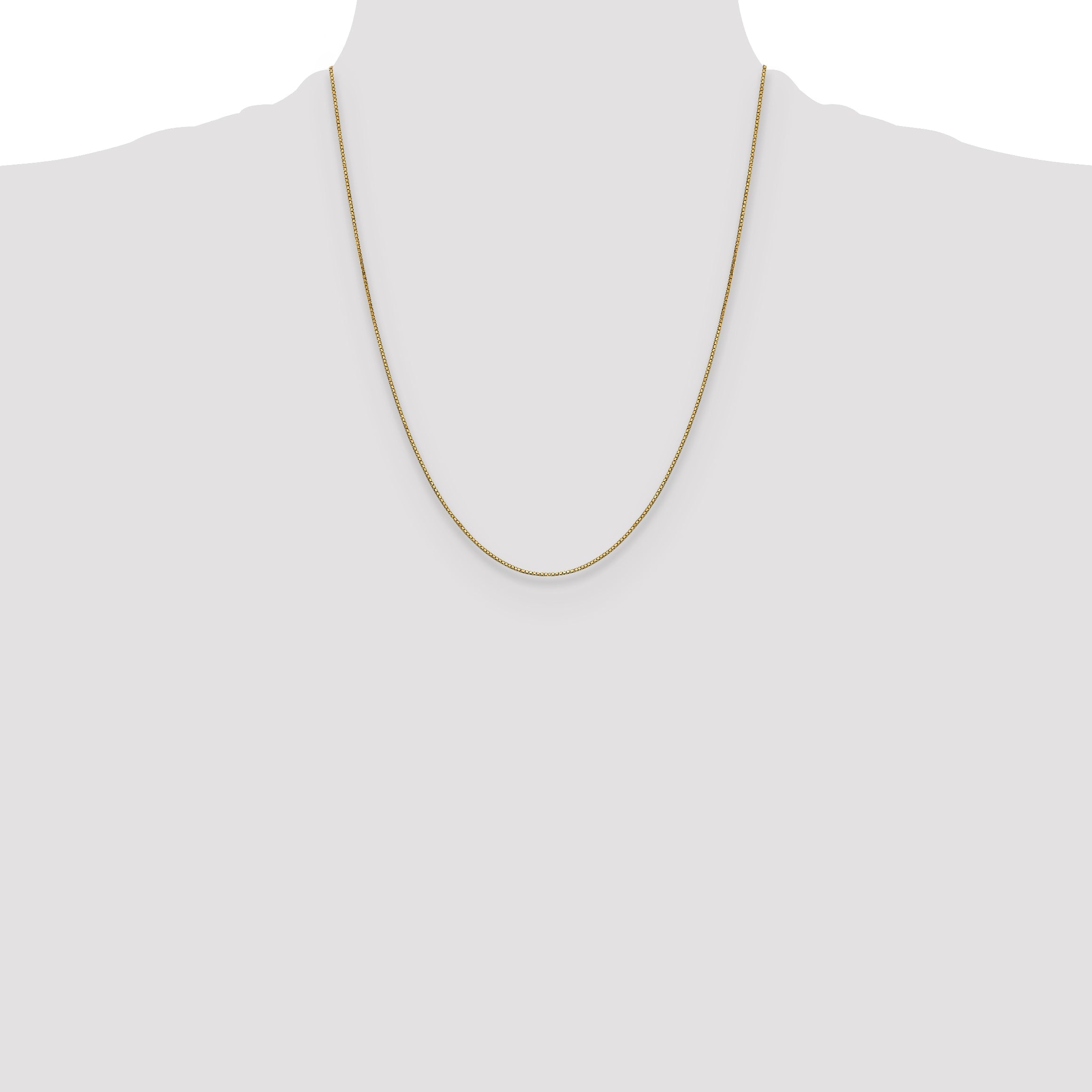 22 Inch 10K Yellow Gold .9mm Box Chain Necklace