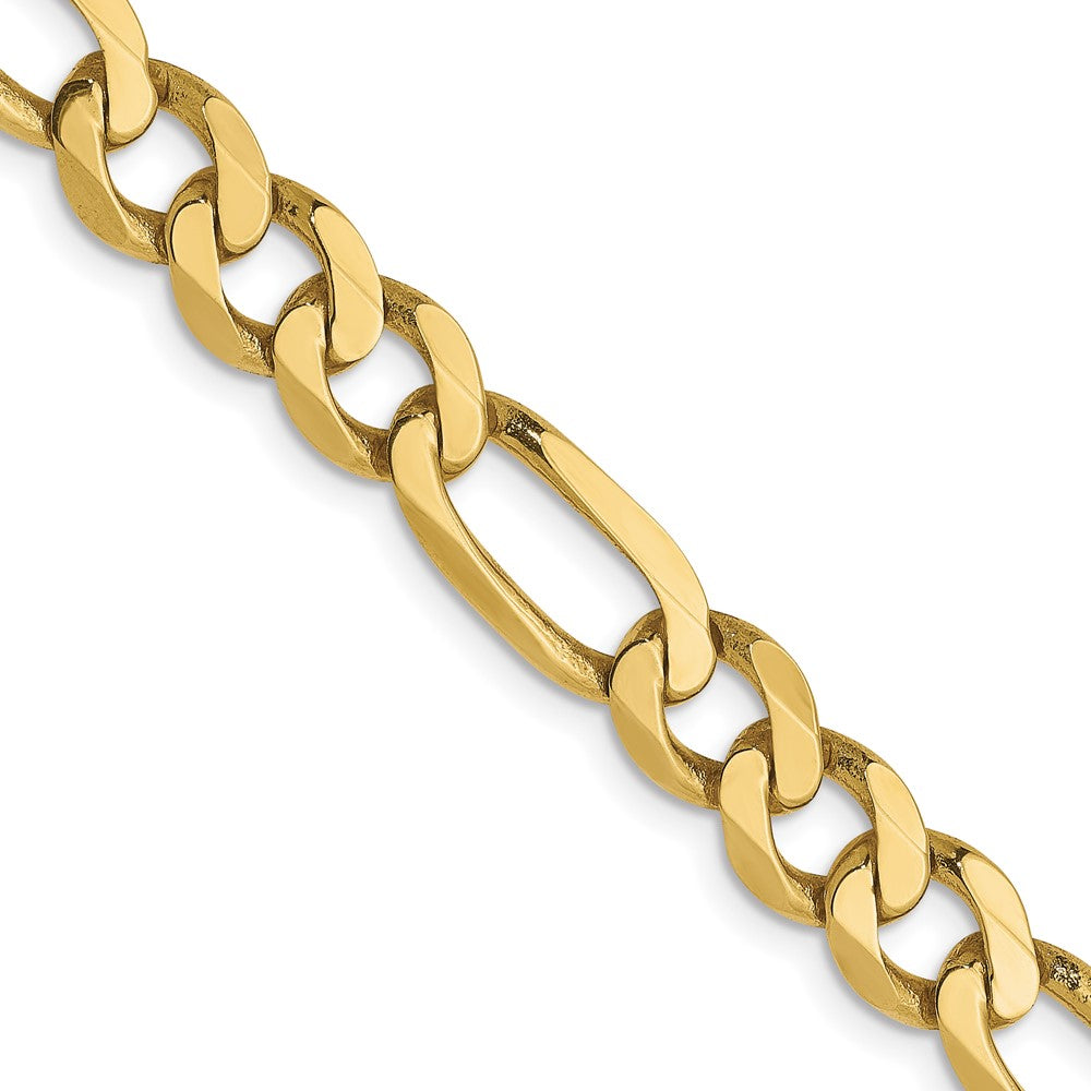 2 Inch 10K Yellow Gold 6.25mm Flat Figaro Chain Necklace