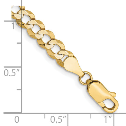 8 Inch 10K Yellow Gold 4.7mm Lightweight Flat Cuban Chain Bracelet