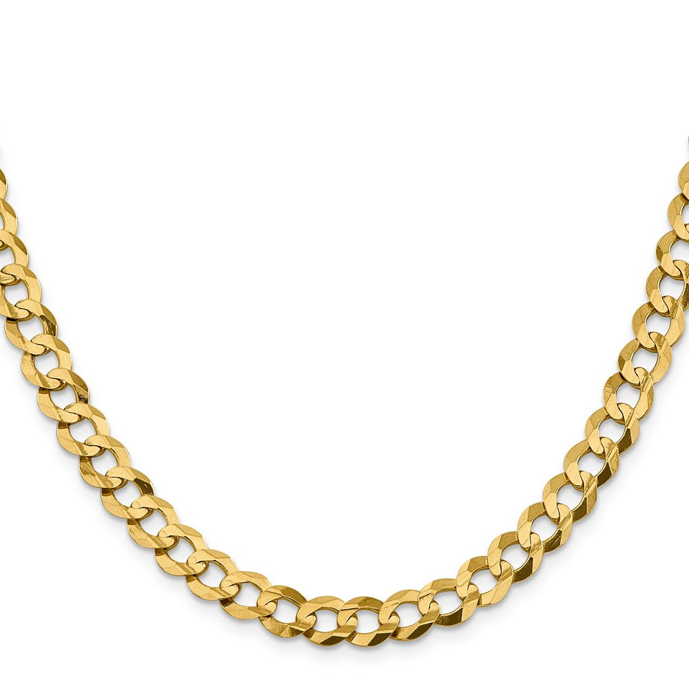 2 Inch 10K Yellow Gold 8.3mm Lightweight Flat Cuban Chain Necklace