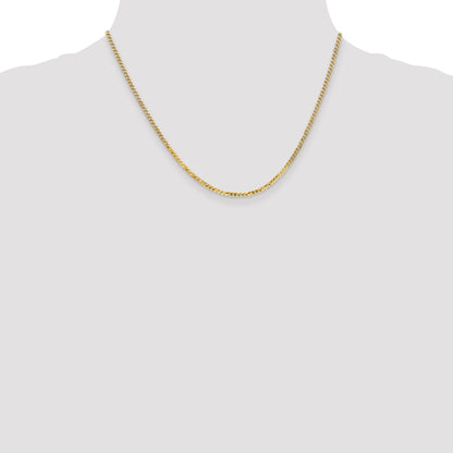10K Yellow Gold 2.2mm Flat Beveled Curb Chain