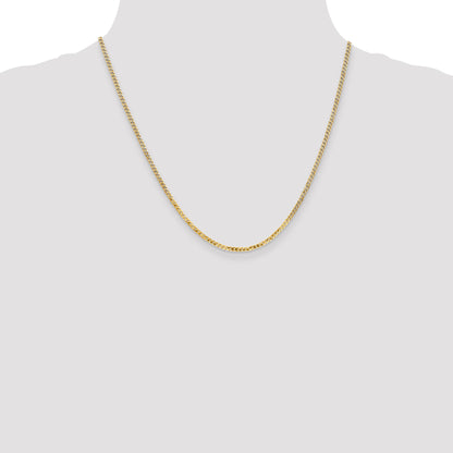10K Yellow Gold 2.2mm Flat Beveled Curb Chain