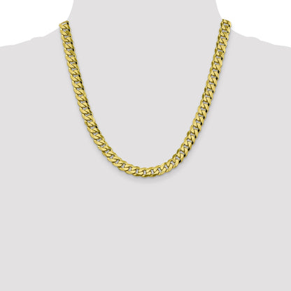 10K Yellow Gold 8.25mm Flat Beveled Curb Chain
