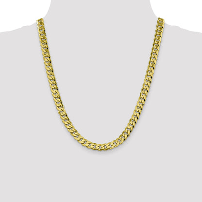 10K Yellow Gold 8.25mm Flat Beveled Curb Chain
