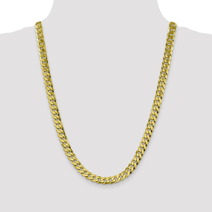 10K Yellow Gold 8.25mm Flat Beveled Curb Chain