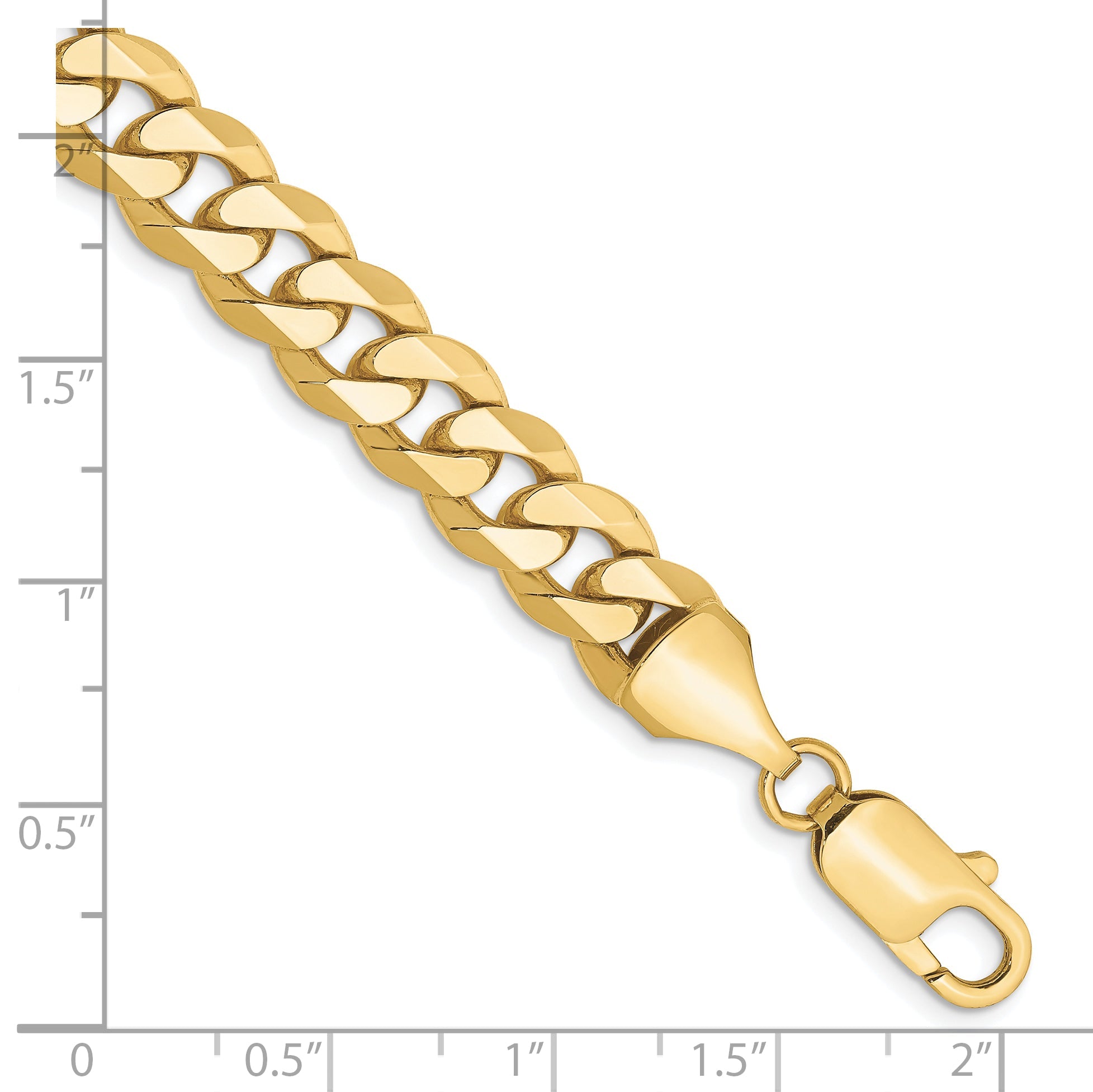 10K Yellow Gold 8.25mm Flat Beveled Curb Chain