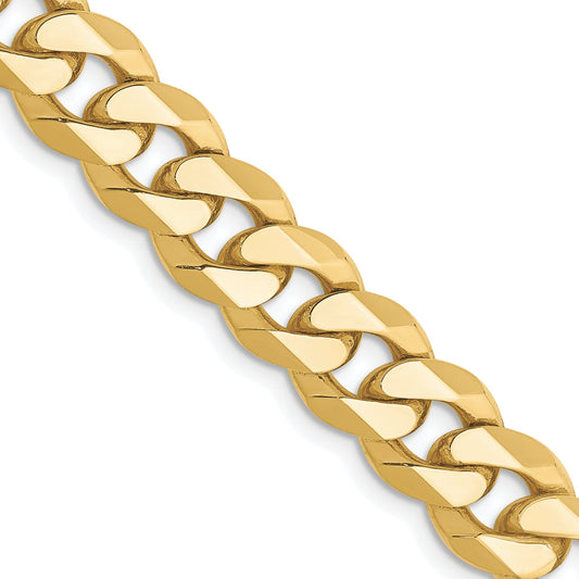 10K Yellow Gold 8.25mm Flat Beveled Curb Chain