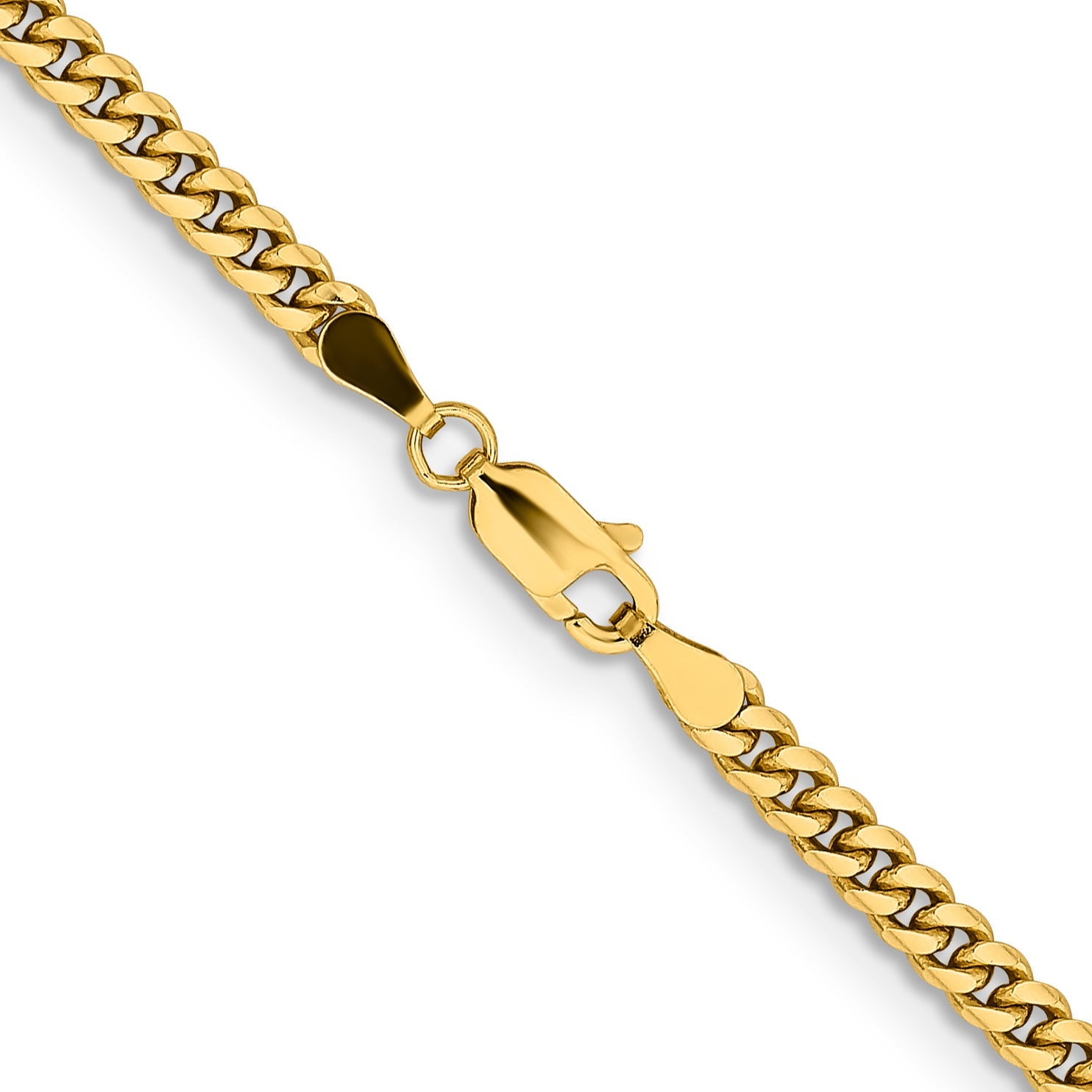 22 Inch 10K Yellow Gold 3.5mm Solid Miami Cuban Chain Necklace