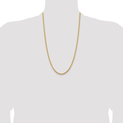 26 Inch 10K Yellow Gold 3.5mm Solid Miami Cuban Chain Necklace