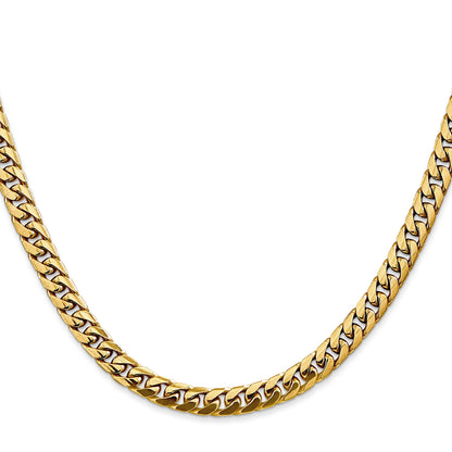 26 Inch 10K Yellow Gold 5mm Solid Miami Cuban Chain Necklace