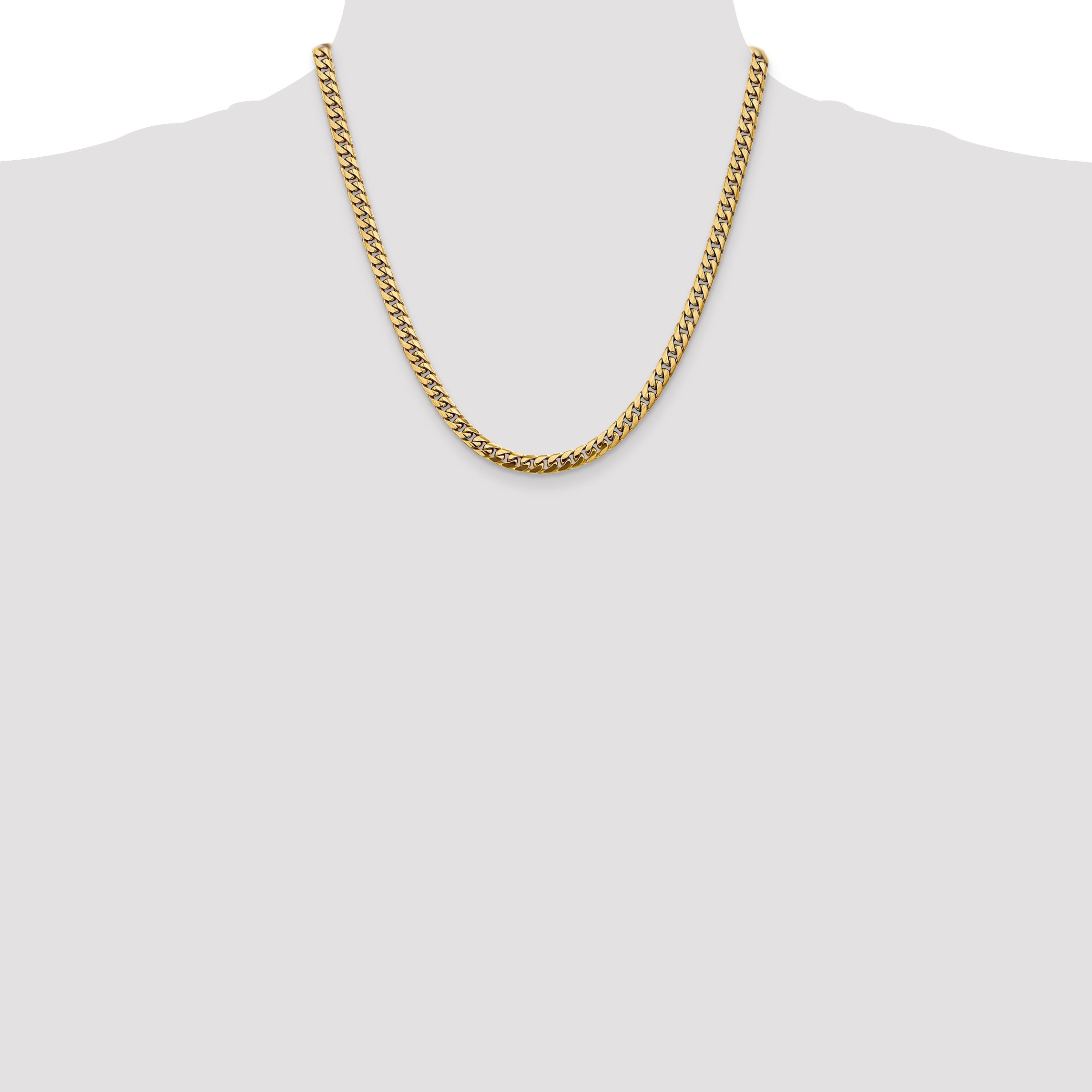 2 Inch 10K Yellow Gold 5mm Solid Miami Cuban Chain Necklace