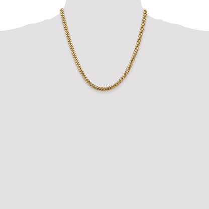 2 Inch 10K Yellow Gold 5mm Solid Miami Cuban Chain Necklace