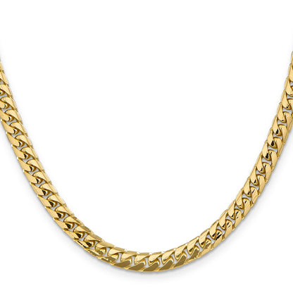 26 Inch 10K Yellow Gold 5.5mm Solid Miami Cuban Chain Necklace