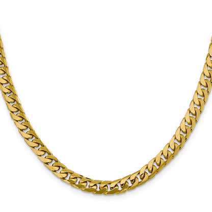 26 Inch 10K Yellow Gold 6.25mm Solid Miami Cuban Chain Necklace
